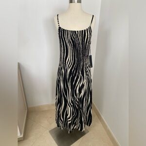 NWT Nicole Miller Zebra Print Midi Dress